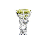 Silver Fancy Yellow Radiant Cut Diamond Side Stone Engagement Ring with Four-Prong Setting_24
