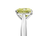 Silver Fancy Yellow Radiant Cut Diamond Solitaire Engagement Ring with Cathedral Setting and Four-Prong Mount_17
