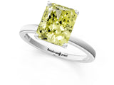 Silver Fancy Yellow Radiant Cut Diamond Solitaire Ring with Classic Band and Four-Prong Setting_7