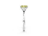 Silver Fancy Yellow Radiant Cut Diamond Solitaire Ring with Classic Band and Four-Prong Setting_8