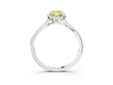 Silver Fancy Yellow Radiant Cut Diamond Solitaire Ring with Flower Prong Setting and Classic Band_15