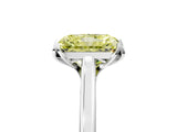 Silver Fancy Yellow Radiant Cut Diamond Solitaire Ring with Flower Prong Setting and Classic Band_17