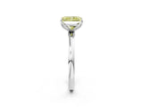 Silver Fancy Yellow Radiant Cut Diamond Solitaire Ring with Thin Band and Prong Setting_2