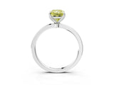 Silver Fancy Yellow Radiant Cut Diamond Solitaire Ring with Thin Band and Prong Setting_3