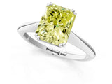 Silver Fancy Yellow Radiant Cut Solitaire Diamond Ring with Six-Prong Setting and Classic Band_10