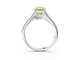 Silver Fancy Yellow Radiant Cut Solitaire Diamond Ring with Six-Prong Setting and Classic Band_12