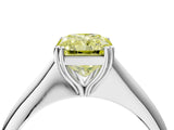 Silver Fancy Yellow Radiant Cut Solitaire Diamond Ring with Six-Prong Setting and Classic Band_13