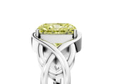Silver Fancy Yellow Radiant Cut Solitaire Intertwined Band Prong Setting Ring_11