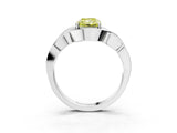 Silver Fancy Yellow Radiant Cut Solitaire Intertwined Band Prong Setting Ring_9