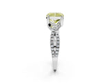 Silver Fancy Yellow Radiant Cut Solitaire Twist Pave Diamond Engagement Ring with Prong Setting_44