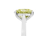 Silver Fancy Yellow Radiant  Solitaire Diamond Ring with Four-Prong Setting and Tapered Band 5
