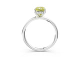 Silver Fancy Yellow Radiant  Solitaire Diamond Ring with a Classic Band and Four-Prong Setting 4