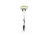 Silver Fancy Yellow Radiant  Solitaire Engagement Ring with Four-Prong Setting and Classic Band 2