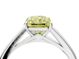 Silver Fancy Yellow Radiant  Solitaire Engagement Ring with Four-Prong Setting and Classic Band 4