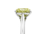 Silver Fancy Yellow Radiant  Solitaire Engagement Ring with Four-Prong Setting and Classic Band 5