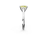 Silver Fancy Yellow Radiant  Solitaire Engagement Ring with Six-Prong Setting and Classic Band 2