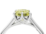 Silver Fancy Yellow Radiant  Solitaire Engagement Ring with Six-Prong Setting and Classic Band 4