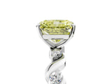 Silver Fancy Yellow Radiant  Solitaire Twisted Band with Prong Setting 1