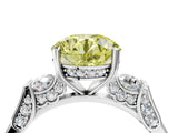 Silver Fancy Yellow Round Cut Brilliant Three-Stone Pave Band with Four-Prong Setting_10