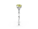 Silver Fancy Yellow Round Cut Brilliant Three-Stone Pave Band with Four-Prong Setting_8