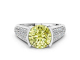 Silver Fancy Yellow Round Cut Cut Diamond Channel Set Pave Band with Tension Prong Setting_6