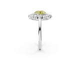 Silver Fancy Yellow Round Cut Diamond Floral Double Halo Engagement Ring with Prong Setting_32