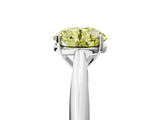 Silver Fancy Yellow Round Cut Diamond Solitaire Engagement Ring with Cathedral Setting and Four-Prong Mount_17