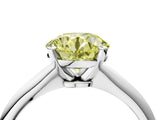 Silver Fancy Yellow Round Cut Diamond Solitaire Engagement Ring with Classic Band and Four-Prong Setting_16