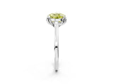 Silver Fancy Yellow Round Cut Diamond Solitaire Ring with Flower Prong Setting and Classic Band_14