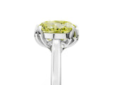 Silver Fancy Yellow Round Cut Diamond Solitaire Ring with Flower Prong Setting and Classic Band_17