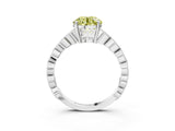 Silver Fancy Yellow Round Cut Solitaire Diamond Ring with Infinity Twist Band and Four-Prong Setting_15