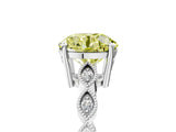 Silver Fancy Yellow Round Cut Solitaire Diamond Ring with Infinity Twist Band and Four-Prong Setting_17