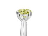 Silver Fancy Yellow Round  Cut Solitaire Engagement Ring with Tapered Band and Four-Prong Setting 5