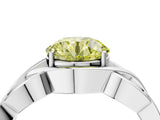 Silver Fancy Yellow Round Cut Solitaire Intertwined Band Prong Setting Ring_10
