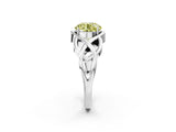 Silver Fancy Yellow Round Cut Solitaire Intertwined Band Prong Setting Ring_8