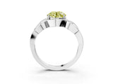 Silver Fancy Yellow Round Cut Solitaire Intertwined Band Prong Setting Ring_9