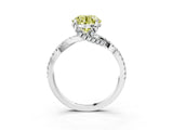 Silver Fancy Yellow Round Cut Solitaire Twist Pave Diamond Engagement Ring with Prong Setting_75
