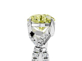 Silver Fancy Yellow Round Cut Solitaire Twist Pave Diamond Engagement Ring with Prong Setting_77