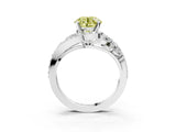 Silver Fancy Yellow Round  Diamond Halo Ring with Marquise and Pavé Band in Prong Setting_21