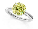 Silver Fancy Yellow Round  Solitaire Diamond Ring with Split Shank and Four-Prong Setting_13