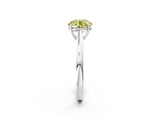 Silver Fancy Yellow Round  Solitaire Diamond Ring with Split Shank and Four-Prong Setting_14