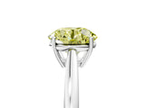 Silver Fancy Yellow Round  Solitaire Diamond Ring with Split Shank and Four-Prong Setting_17