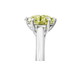 Silver Fancy Yellow Round  Solitaire Engagement Ring with Six-Prong Setting and Classic Band 5