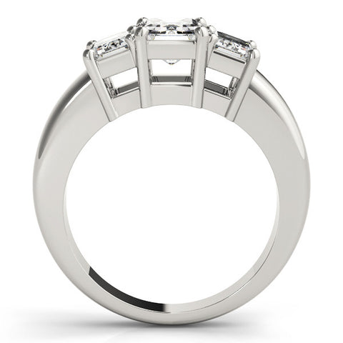 Silver Four-Stone Radiant Cut Diamond Ring with Prong Setting on a Silver Band 1