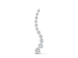 Silver Graduated Round Diamond Curved Bar Pendant with Prong Setting_7