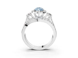 Silver Halo Fancy Blue Pear Cut Cut Split Shank Diamond Ring with Four-Prong Setting_15