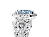 Silver Halo Fancy Blue Pear Cut Cut Split Shank Diamond Ring with Four-Prong Setting_17