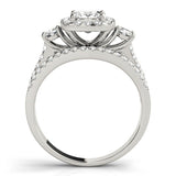Silver Halo 2.03 Carat D VVS2 Princess Cut Split Shank Diamond Ring with Four-Prong Setting