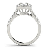 Silver Halo Round Diamond Pave Band Prong Setting Ring 2