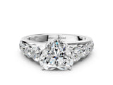 Silver Heart Brilliant Diamond Pavé Band with Six-Prong Setting_3